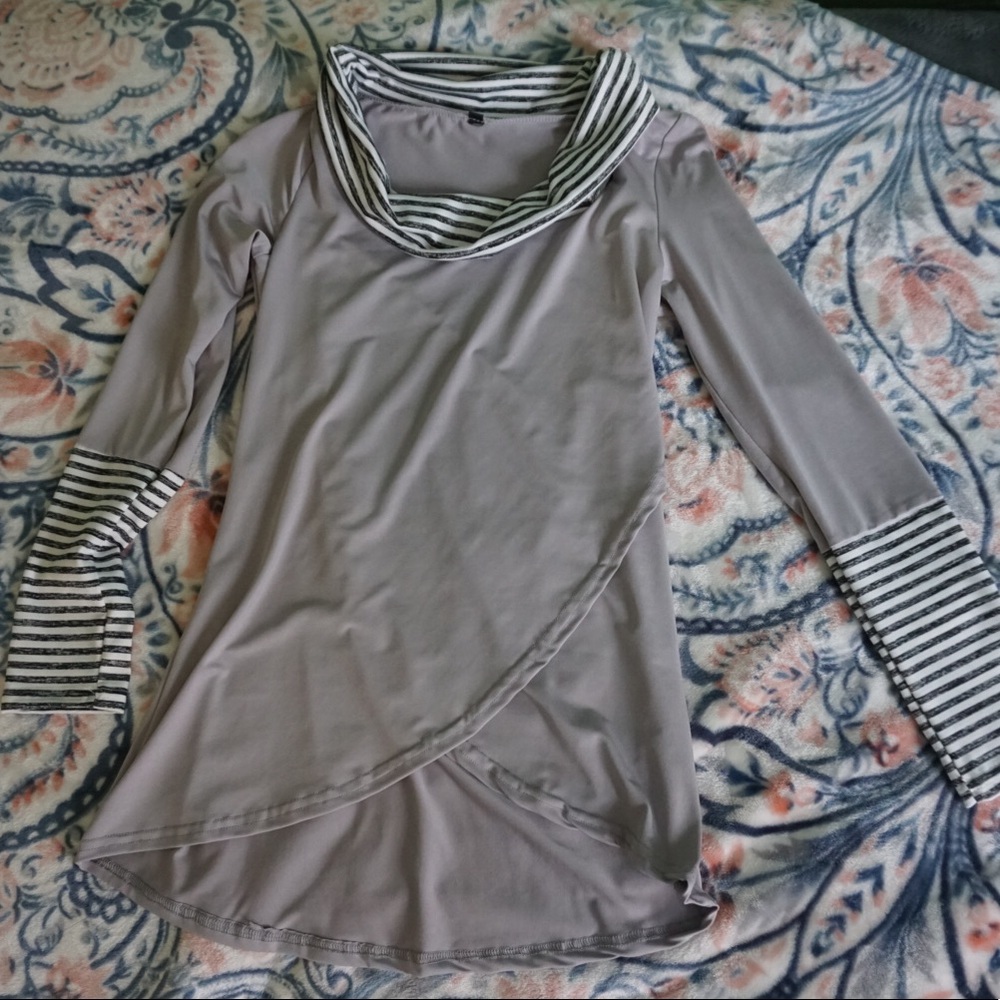 Grey Cross-over Shirt